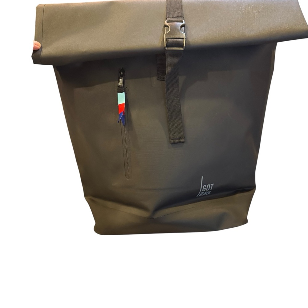Got Bag Recycled Black Water Resistant Travel Adventure Rolltop Backpack